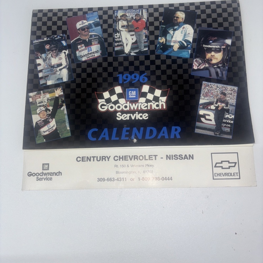 Vintage 1996 GM Goodwrench Parts Dale Earnhardt #3Goodwrench Calendar